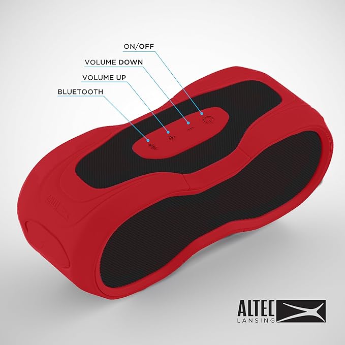 Altec Lansing - BoomJacket Wireless Bluetooth Speaker, Magnetic Waterproof Speaker, IPX7 Outdoor Speaker with 24H Playtime, Portable Speaker with Carabiner, Mountable, Quick Charge
