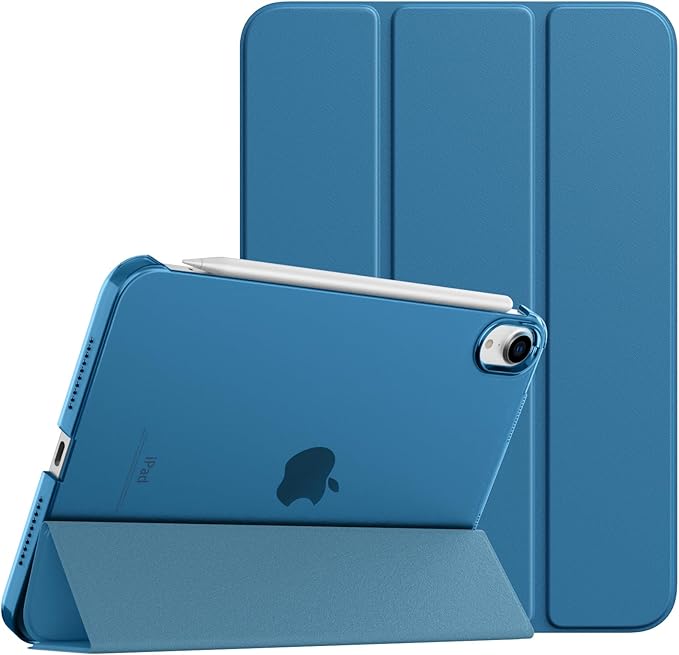TiMOVO Case for iPad mini 7 A17 Pro 8.3-inch 2024, iPad mini 6th Generation Case, Slim Translucent Hard Back Folio Cover Support Touch ID & Apple Pencil Charging, Auto Wake/Sleep, Peacock Blue