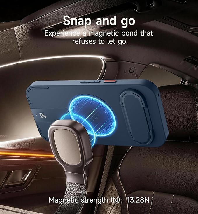 SURITCH for Google Pixel 9a Phone Case, Compatible with MagSafe, Protective Cover with Camera Cover & Adjustable Metal Kickstand for Pixel 9a -Dark Blue