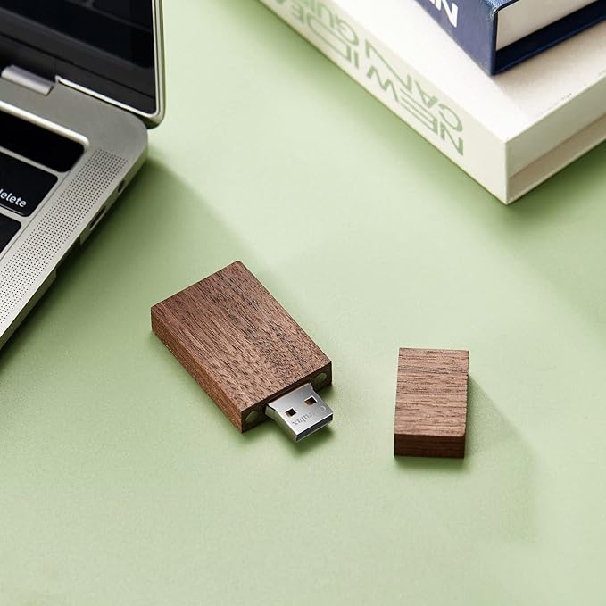 USB Flash Drive, 16GB Wooden USB2.0 High Speed USB Thumb Drives Memory Stick Pen Date Storage Stick Pendrive (Walnut)