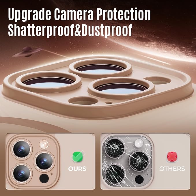 Symcele Designed for iPhone 15 Pro Case, Compatible with MagSafe, with Privacy Screen Protectors X2, [Camera Protection] [15FT Military Drop Protection] Shockpoof Phone Case, 6.1'', Light Brown
