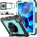SEYMAC stock Case for iPad Air 5th/4th Generation/Pro 11 (4th/3rd/2nd) with Screen Protector Pen Holder, 360° Rotate Hand Strap/Stand Case for iPad Air 5th/4th Gen 10.9''/ Pro 11'' (Brightblue+Black)