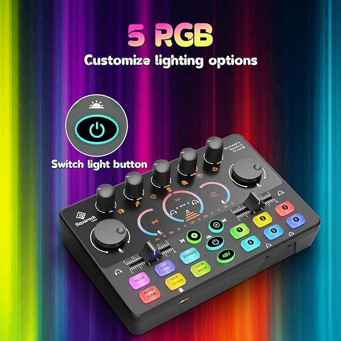 Podcast Equipment Bundle for 2, with XLR Dynamic Microphone, TF card, 5RGB,Surround Sound,Suitable for Live Streaming/TikTok/YouTube, Compatible with iOS,Android,PC,Camera RS2