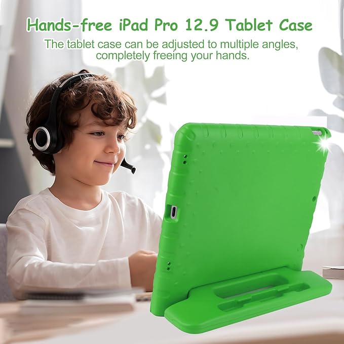 for Kids iPad Pro 12.9 Case 2nd 1st Generation Super Protection 2015 2017 12.9 inch iPad Pro Case with Pencil Holder iPad Pro Covers 12.9 inch for iPad Pro 12.9" 1st 2nd Gen Green
