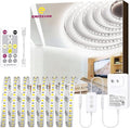 EMITEVER LED Strip Lights Kit White with Remote & 24V Power Supply,16.4ft Dimmable LED Tape Light 5000K, High Density 600LEDs, 240+LM/FT, CRI95+, Suitable for Bedroom Kitchen Under Cabinet Lighting