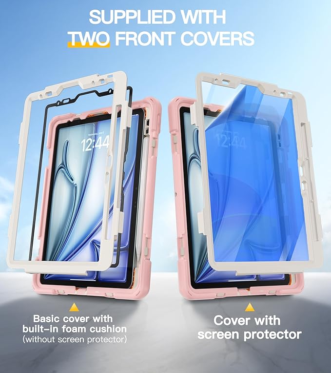 BRAECN Case for iPad Air 11 inch 2026(M4) 2025(M3) 2024(M2),iPad Pro 11 inch(4th/3rd/2nd/1st)& Air 10.9"(5th/4th) Protective with Pencil Holder Screen Protector 360°Rotating Stand Handle Full Body
