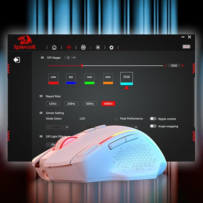 Redragon M810 MAX 3-Mode Wireless Gaming Mouse, 12000 DPI Wired/Wireless RGB Mouse w/Rapid Fire Key, 8 Macro Buttons, 188-Hour Reliable Power Capacity for PC/Mac/Laptop