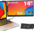 Leudaich 14'' Laptop Dual Screen Extender, 1080P FHD IPS Portable Monitor with Speaker, Ultra-Slim Travel Monitor for 13''-16'' Laptops, Compatible with MacOS, Windows, Android