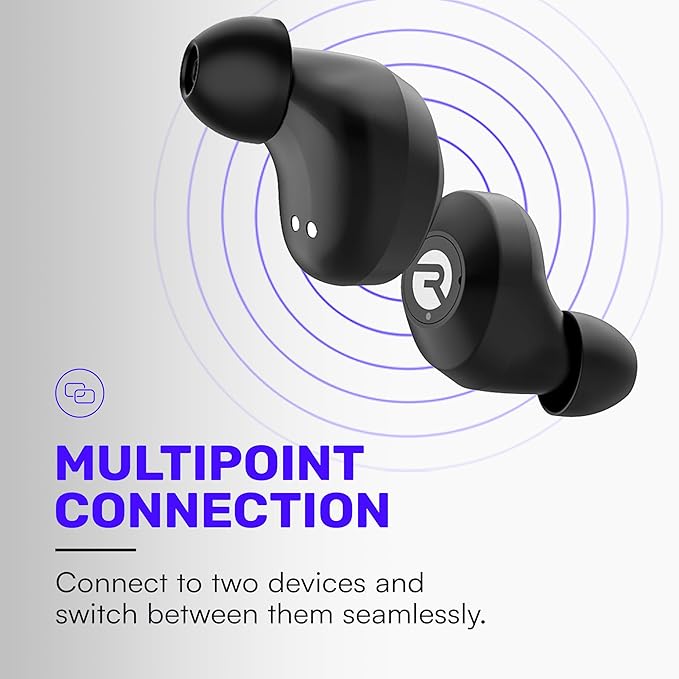 Raycon Everyday Classic Bluetooth Wireless Earbuds + Microphone with Active Noise Canceling, Sweat & Water-Resistant Earphones, Ear Buds Wireless Bluetooth Up to 32 Hours Playtime (Blue)