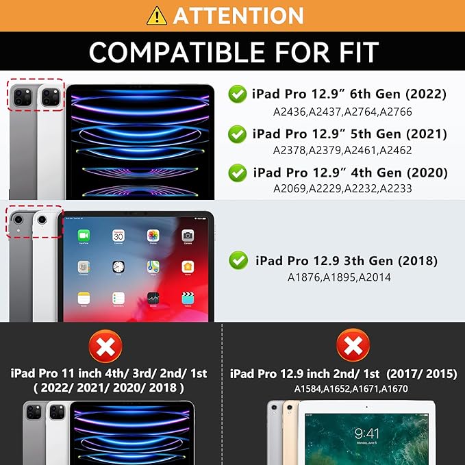 Zonefoker Case for New iPad Pro 12.9 inch 6th/5th/4th/3rd Generation 2022/2021/2020/2018, 12.9'' ipad Pro Leather Folio Protective Cover 6/5/4/3 Gen with Pencil Holder, Auto Wake/Sleep, Flag