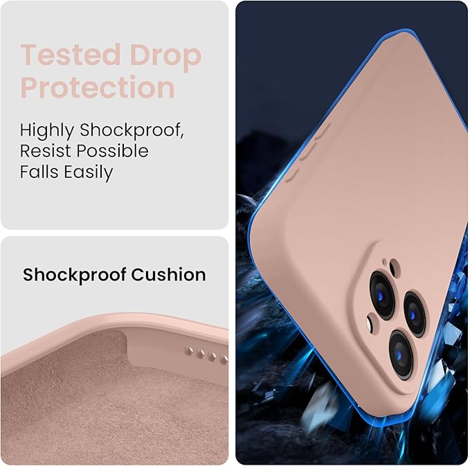FireNova Designed for iPhone 16 Pro Case, Silicone Upgraded [Camera Protection] Phone Case, Soft Anti-Scratch Microfiber Lining Inside, 2024, Pinksand