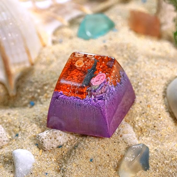 Whale Shark Artisan Keycap Orange Purple Ocean Keycap R1 SA Profile Custom Sea Creatures Keycaps 1U ESC Handmade Gaming Resin Key Cap Cherry MX Switch Compatible Mechanical Keyboard Ocean Lover Gift