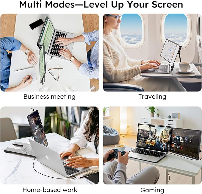 Dopesplay 14.1" FHD 1920x1200 IPS Laptop Extender, 16:10 Matte Dual Monitor for 14-17" Laptops | USB-C/HDMI, Plug-and-Play | Lightweight Foldable | Compatible with Win/Mac/Android/Switch