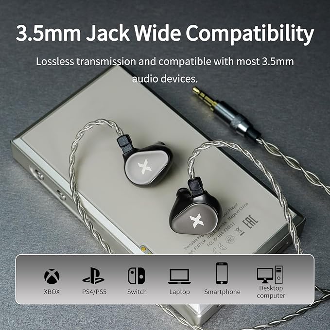 DUNU Titan X IEMs Gaming Earbuds, 10mm Dynamic Driver in-Ear Monitor, HiFi Wired IEM Earphones with OCC Silver-Plated Cables, Alloy Cavity IEMs for Stage Performance/Gaming/Music (3.5mm)