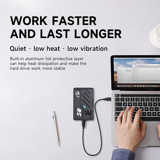 Ultra Slim Portable External Hard Drive USB 3.1 Type C HDD Storage for PC, Laptop, Mac, Xbox one, PS4, PS5 (750GB)