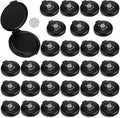 Jexine 30 Pcs Mini Fingerprint Thumbprint Ink Pad Black Stamp Ink Pads for Identification Security ID Notary Supplies Law Enforcement Fingerprint Cards Fingerprint Kit Office Home Use 2 x 2.3 Inch