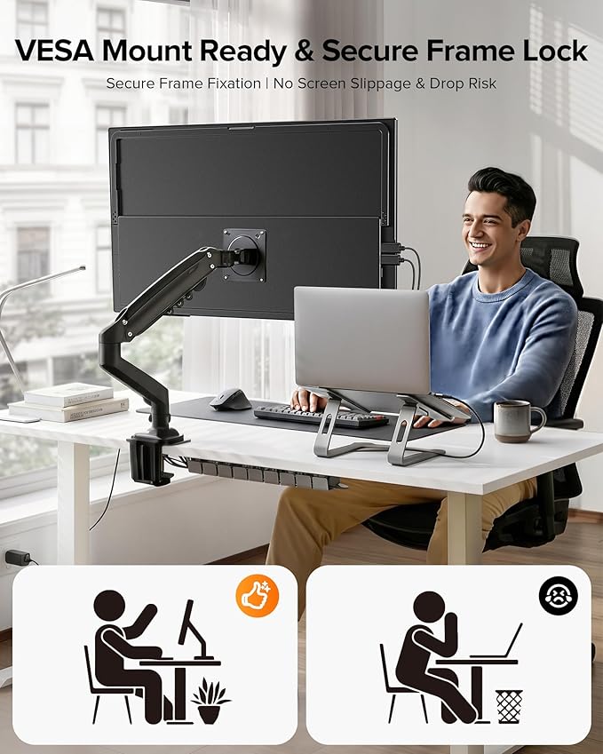 Portable Monitor 24” 144Hz 1080P, 145% sRGB QLED Gaming Monitor, 0.1MS FreeSync, 450Nits Laptop Monitor, USB-C & HDMI, VESA & Stand, Large Second Screen for Laptop, Computer, Mini PC, Game Consoles