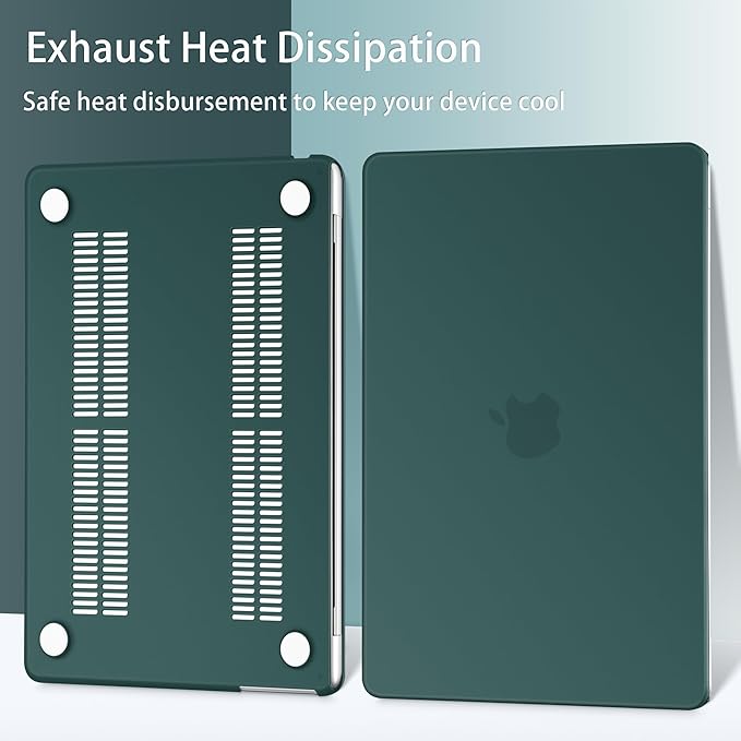 May Chen Case for MacBook Air 13/13.6-inch (M5/M4/M3/M2, 2022-2026 Models A3449 A3240 A3113 A2681), Lightweight | Closes Seamlessly | Ideal for Work Hard Shell Case, Dark Cyan