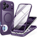 BERFY for iPhone 17 Pro Max Case, Compatible with MagSafe, Built-in Glass Screen Protector, Camera Protection, Shockproof Full Body Phone case 6.9", Translucent Dark Violet