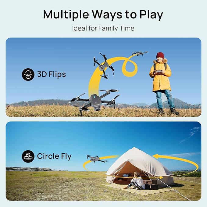 Ameta Drones with Camera for Adults 4k UHD, S20 Lite Brushless Motor FPV Foldable RC Drones for Adults Kids Beginners with 36 Mins Long Flight, Altitude Hold, Headless Mode, Circle Fly, 360° Flips, Cool Toys Gifts for Men Boys(Under 249G)