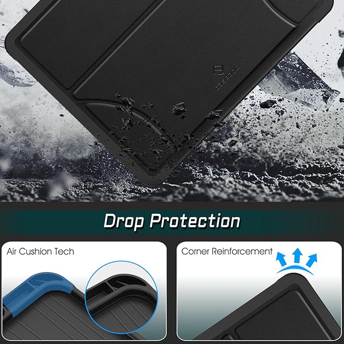 Fintie Magnetic Stand Case for iPad Pro 13-inch (M5) 2025 / (M4) 2024 - Multiple Angles Shockproof Rugged Soft TPU Cover with Pencil Holder, Auto Sleep/Wake, Black