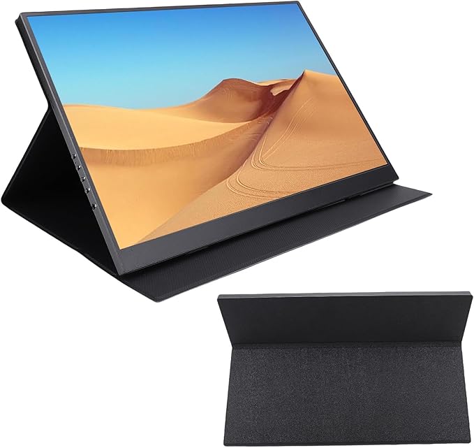 Yunseity 4K Portable Monitor, 16inch HD Laptop Screen Extender, HDMI USB C Travel External Display with Kickstand, Built in Dual Speaker, 120HZ High Refresh Gaming Monitor for PC Phone