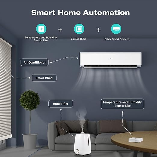 THIRDREALITY Zigbee Temperature and Humidity Sensor Lite,Smart Thermometer and Hygrometer, Hub Required,Compatible with Echo Devices with Zigbee Hub Built-in,Home Assistant,SmartThings,Homey,Hubitat