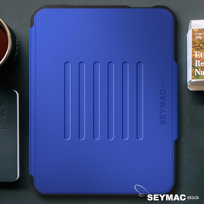 SEYMAC stock Case for iPad mini 7 (A17 Pro)/ Mini 6 8.3'', Strong Magnetic Auto Sleep Shockproof Case with Absorbing Multi-Angles Stand, Pen Holder, Card Slot, Blue