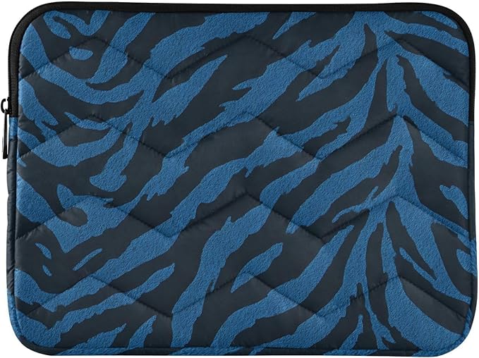 Laptop Case Sleeve, Black Blue Tiger Print Wild Animal Shockproof Protective Computer Carrying Cover, Briefcase Handbags 15-16 inch Laptop Sleeve Bag