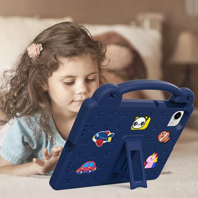 AKABEILA Compatible with Honor Pad X9a 2025 11.5 inch Tablet Case, Kids Friendly Universal Lightweight Shockproof Protective Case with Shoulder Strap & Stand Handle Navy Blue