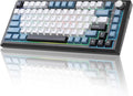 Y75 Gasket Wireless Mechanical Keyboard,75% Hot-Swappable with Knob, Tri-Mode,Creamy Pre-lubed Milk Linear Switches & Doubleshot PBT Keycaps, RGB, Win/Mac (Black & Blue)