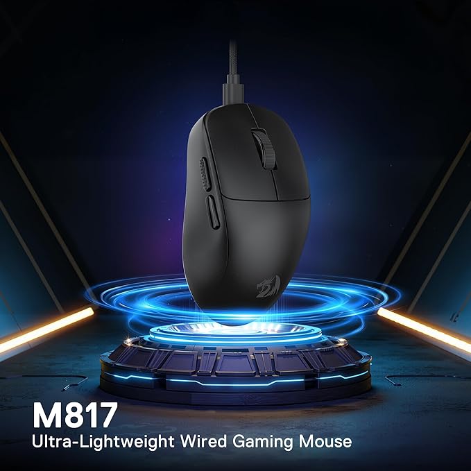 Redragon M817 Wired Gaming Mouse, 24000 DPI Optical Mice with 5 Programmable Buttons & Ergonomic Design, 37G Ultra Lightweight, Software Supports DIY Keybinds, Black
