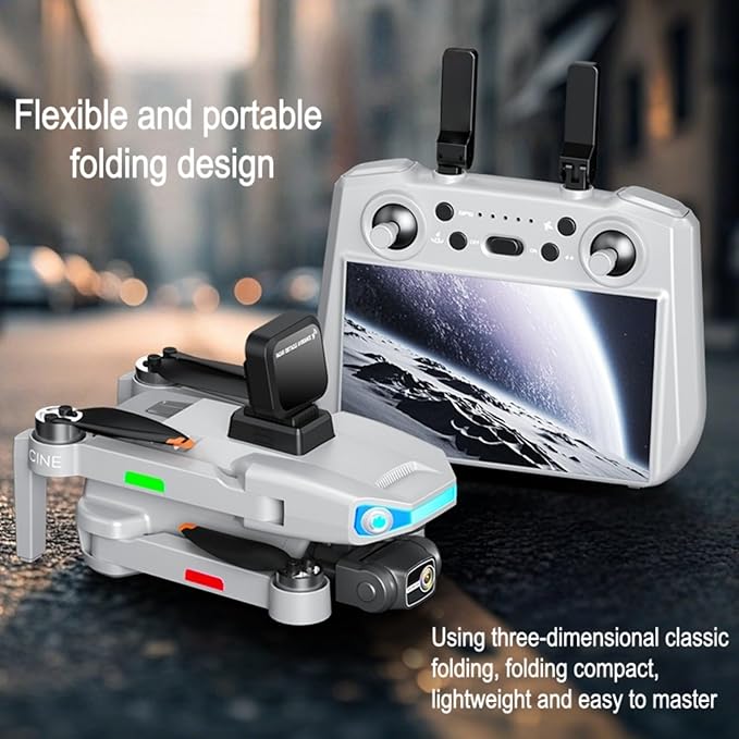 Drones with camera for Adults 4K,3-Axis Gimbal, Drone with 5.5-Inch Large Screen on Remote Controller 64GB memory card, Foldable GPS Drone with Brushless Motor,Auto Return ,Radar Automatic Obstacle Avoidance，90 Min Flight Time, Carrying Backpack for Tr...