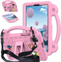 AKABEILA Compatible with Honor Pad X7 8.7 inch 2025 Tablet Case, Kids Friendly Universal Lightweight Shockproof Protective Case with Shoulder Strap & Stand Handle Pink