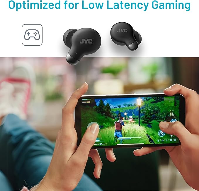 JVC Active Noise Cancelling True Wireless Earbuds - Bluetooth 5.3 with ANC - Comfortable Fit with S/M/L Silicon & Memory Foam Earpieces - IPX4 Water Resistant - 28 Hrs Playback - Compact Charging Case