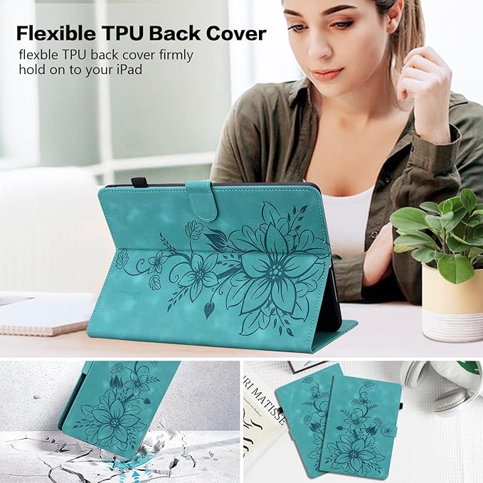 Case for iPad Pro 11 Inch (M5) 2025 / (M4) 2024, Auto Wake/Sleep Supports Pencil Pro and Pencil(USB-C) Magnetic Clasp Stand, Green