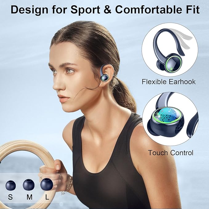 Matast Wireless Earbuds Sports, Bluetooth 5.3 Headphones
