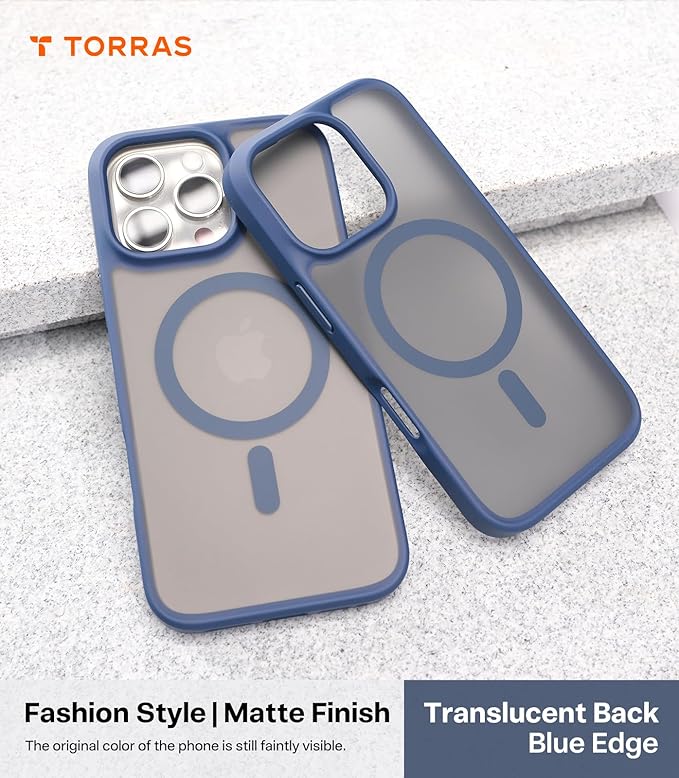 TORRAS Magnetic Shockproof for iPhone 16 Pro Max Case, [4X Military-Grade Protection] [Compatible with MagSafe] Translucent Case for iPhone 16 Pro Max Anti-Scratch Guardian 6.9"