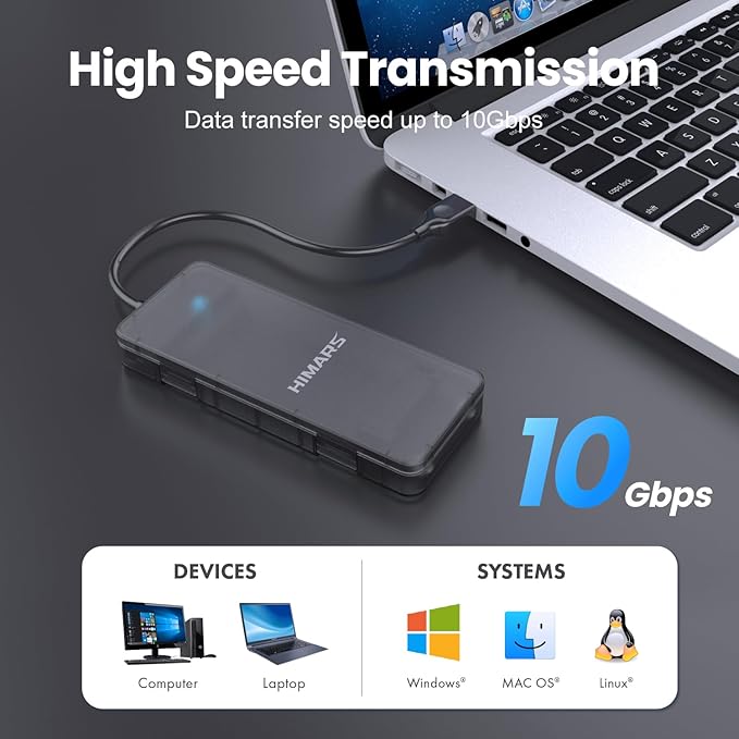 HIMARS US-2575 M.2 NVMe PCIe SSD Enclosure USB 3.2 Gen 2 Type C Tool-Free External SSD Case (US-2575)