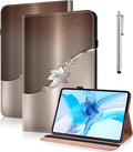 Case for iPad mini 7 2024 (A17 Pro) / Mini 6 2021, Mini 7th/6th Generation Case 8.3 inch, Multi-Angle Viewing Premium PU Leather Cover with Card Slot - Silver Flower