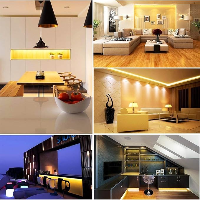 COB LED Strip Light, 24V 3mm 16.4ft Flexible Cuttable Super Slim LED Tape CRI>90 Uniform Dotless 384LEDs/M LED Light for Bedroom Home Kitchen Cabinet Decor-Natural White