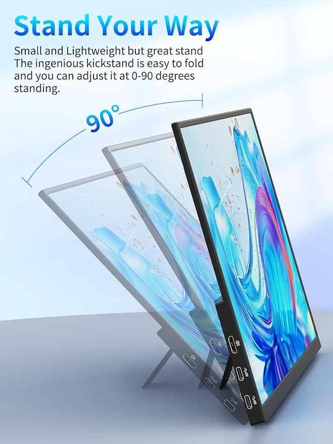 MAGICRAVEN 4K Portable Monitor, 13.3" UHD IPS Laptop Screen, Slim Lightweight Dual USB C HDMI Computer Gaming Display with Speakers, Travel Monitor for PC Phone PS5/4 Xbox Switch