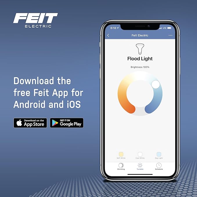 Feit Electric 60 Watt Equivalent Smart Filament Globe Bulb, Spiral Filament WiFi Dimmable, Works with Alexa and Google Assistant No Hub Required, G30 Vanity LED Smart Light Bulb G3060/RGBW/FIL/AG