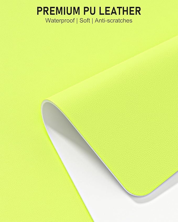 Desk Pad, 23.6" x 13.8" PU Leather Non-Slip Desk Mat Large Mouse Pad for Desktop, Waterproof Laptop Computer Writing Mat for Office, Home, Work, Gaming, Kiwi Green