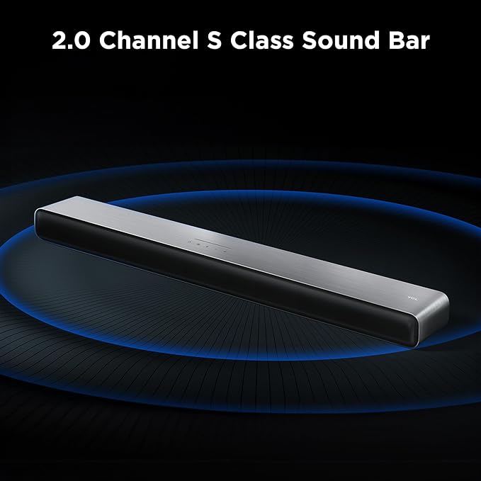 TCL S45H 2.0 Sound Bar for Smart TV | Dolby Atmos DTS:X Auto Room Calibration| 100W Power Wireless Bluetooth Home Theater Audio | App & Remote Control | Latest Model