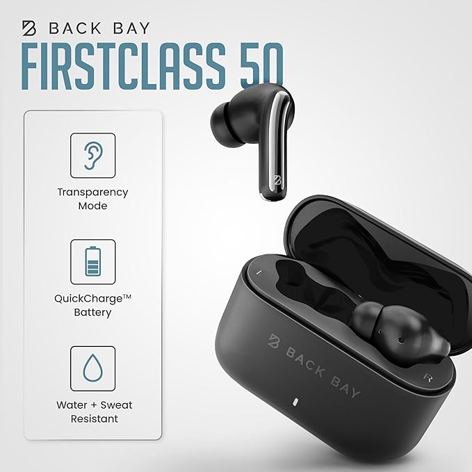FirstClass - True Wireless Earbuds Noise Cancelling, Bluetooth 5.4 Ear Buds Wireless Bluetooth Earbuds Noise Cancelling Earpods, iPhone and Android Active Earphones with ANC Sound Canceling Headphones