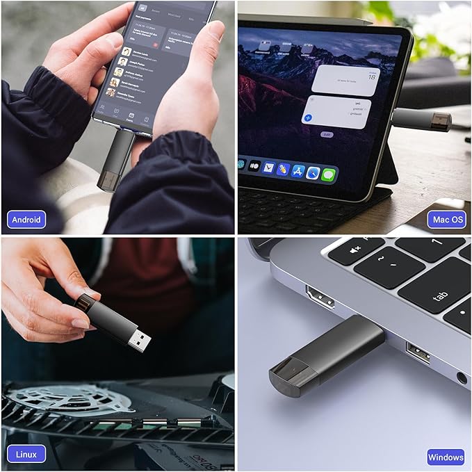 JOIOT 32GB USB C Flash Drive Dual USB 3.0 Flash Drive Type C + USB A Portable Type-C Flash Drive 2-in-1 USB-C Thumb Drive for Smartphone Tablet Computer Mac iPhone 15 (5 Packs)