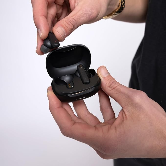 Skullcandy Smokin’ Buds Wireless Earbuds, Bluetooth Headphones, Noise Isolating Fit, Up to 20 Hours Battery, IPX4 Sweat and Water Resistant, Microphone for iPhone Android - True Black