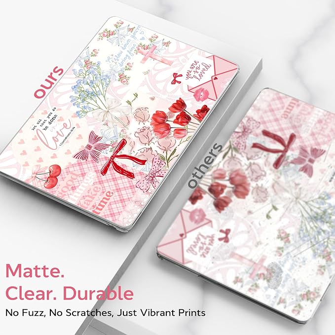 B BELK Compatible with MacBook Air 13 inch Case M5 2026-2022 M4 M3 M2 A3449 A3240 A3113 A2681, Plastic Hard Shell+Keyboard Cover+Screen Skin for MacBook Air 13.6 inch Case, Love Faith Pink Collage