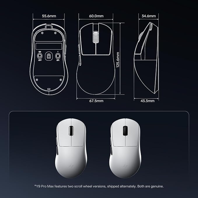 ATK Dragonfly Y9 Gaming Mouse, 55g Lightweight, PAW3950 Ultra Sensor, Nordic 54L15 MCU, Optical Switches, 8K Hz Polling Rate, 800 Hr Battery 2.4G/USB-C (Pink, Ultimate)